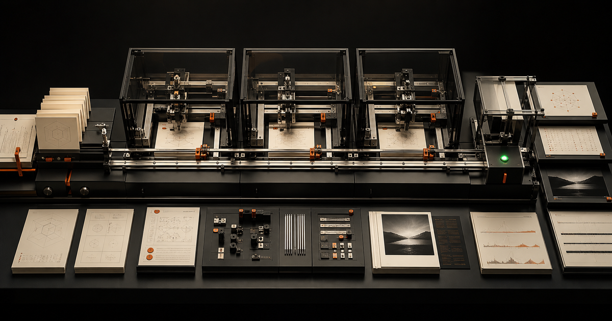 A local software factory processing product specifications through three isolated builders and producing verification evidence